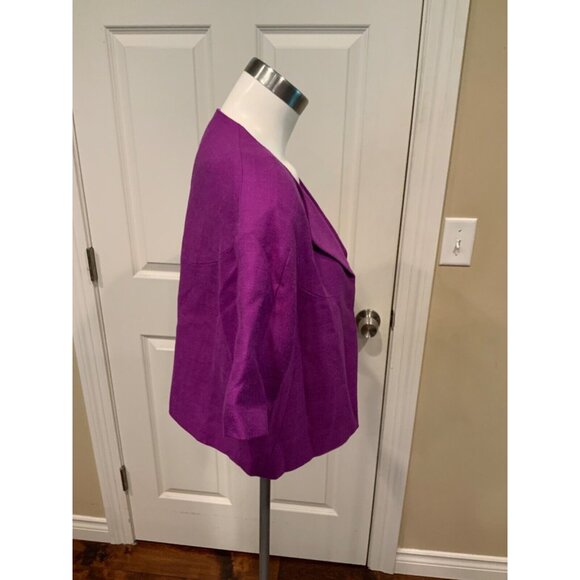 Kate Spade Purple Cropped Open Front Jacket, Size 2 - Picture 2 of 5